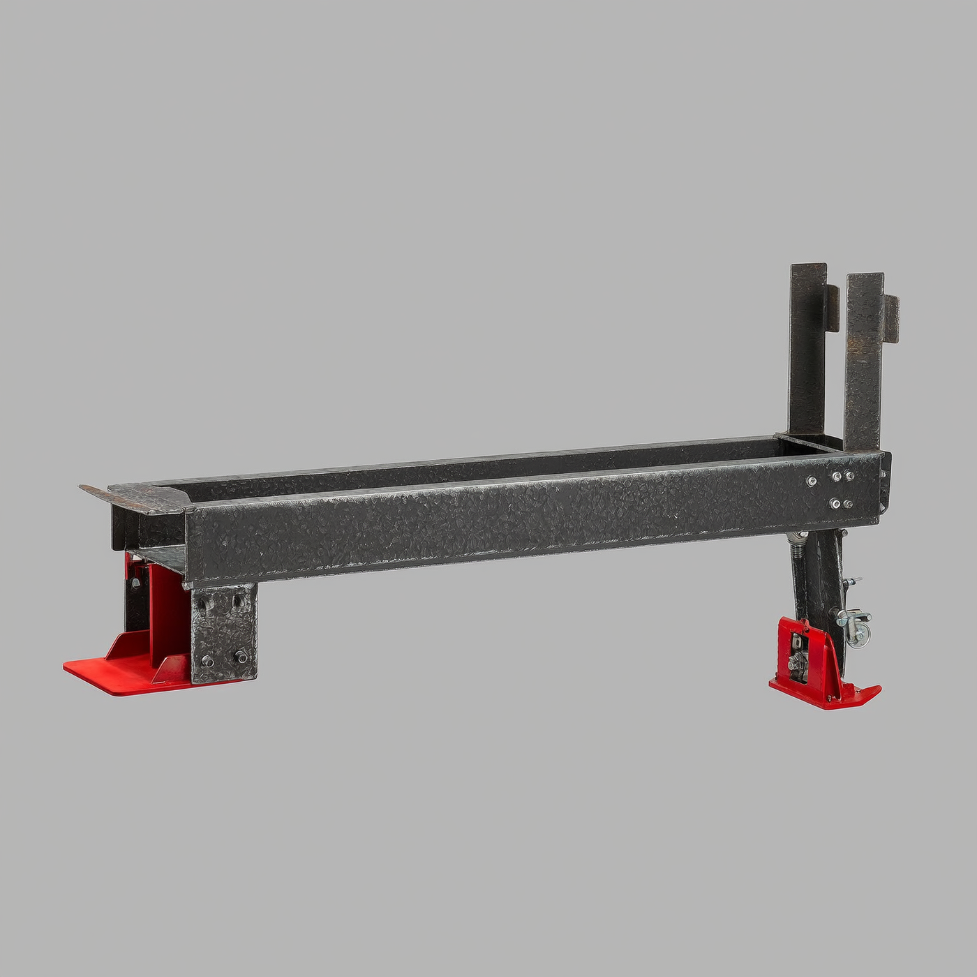 Heavy steel industrial equipment on plain background