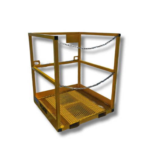 Man Basket 350lb Capacity Safety Cage, handcrafted steel, plain background